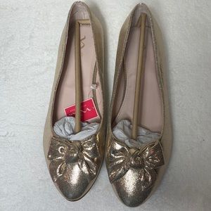 Nina Patent Bow Flats, Zulema Platina Metallic
